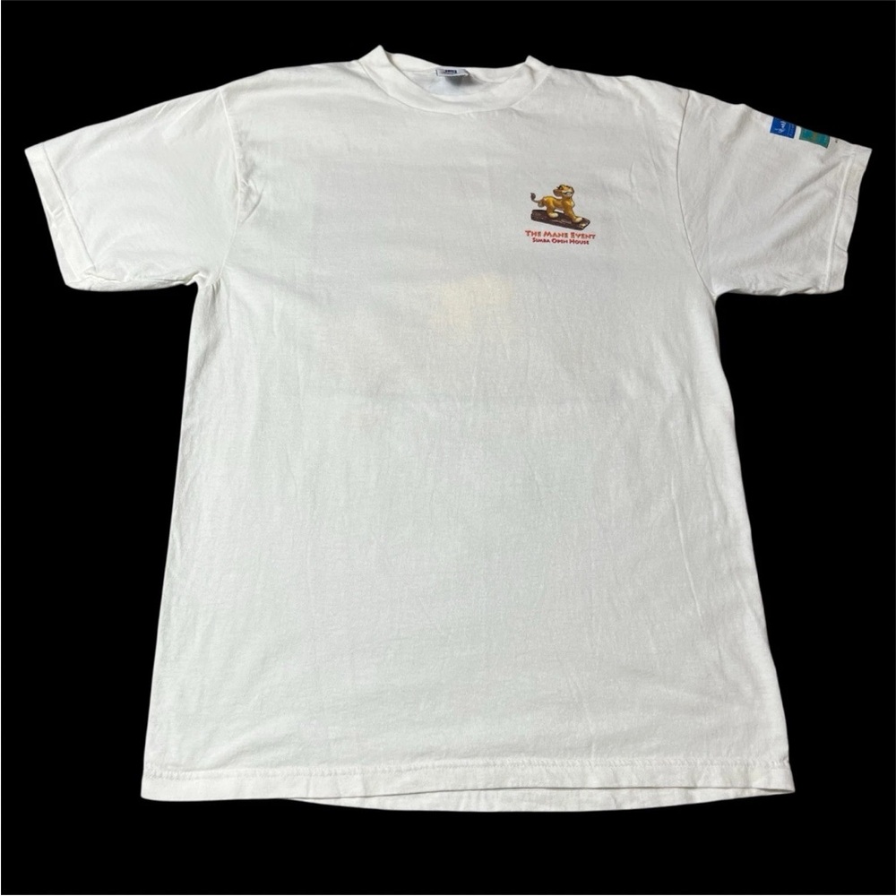 Vintage 90s 1998 Disney Simba Lion King Mane Event Open House White T Shirt